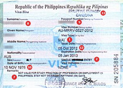 Philippines Visa Example